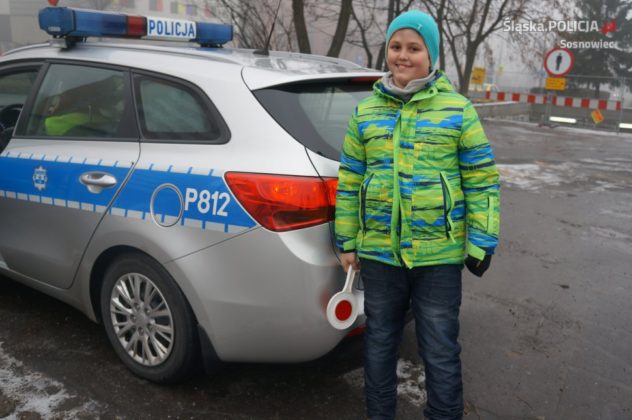 Policjanci spełnili marzenie Kacpra – fot. KMP Sosnowiec