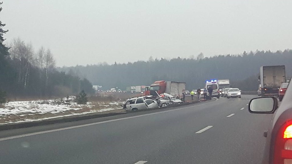 Wypadek na S1 w Mierzęcicach – fot. Michał Gąciarz
