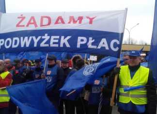 Protest zwiazkowców ArcelorMittal - fot. AR