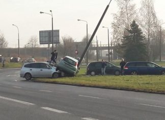 Wypadek w Czeladzi -fot. Gdzie stoją w Sosnowcu/Facebook