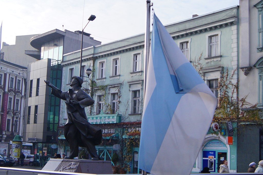 Flaga w centrum Sosnowca - fot. MC