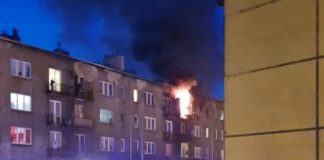 Pożar w Sosnowcu przy u. Lwowskiej - fot. Sosnowiec998/Facebook