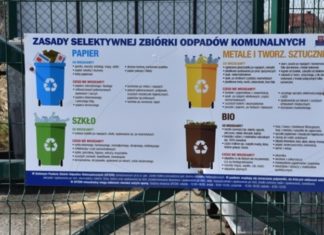 Plansza z zasadami segregowania odpadów - fot. Krzysztof Kozieł