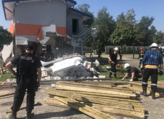 Wybuch przy ul. Abstorskich w Jaworznie - fot. Policja Jaworzno