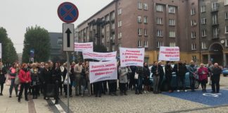 Protest pracowników sosnowieckiego MOPS-u – fot. archiwum prywatne