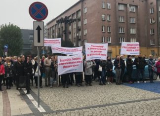 Protest pracowników sosnowieckiego MOPS-u – fot. archiwum prywatne
