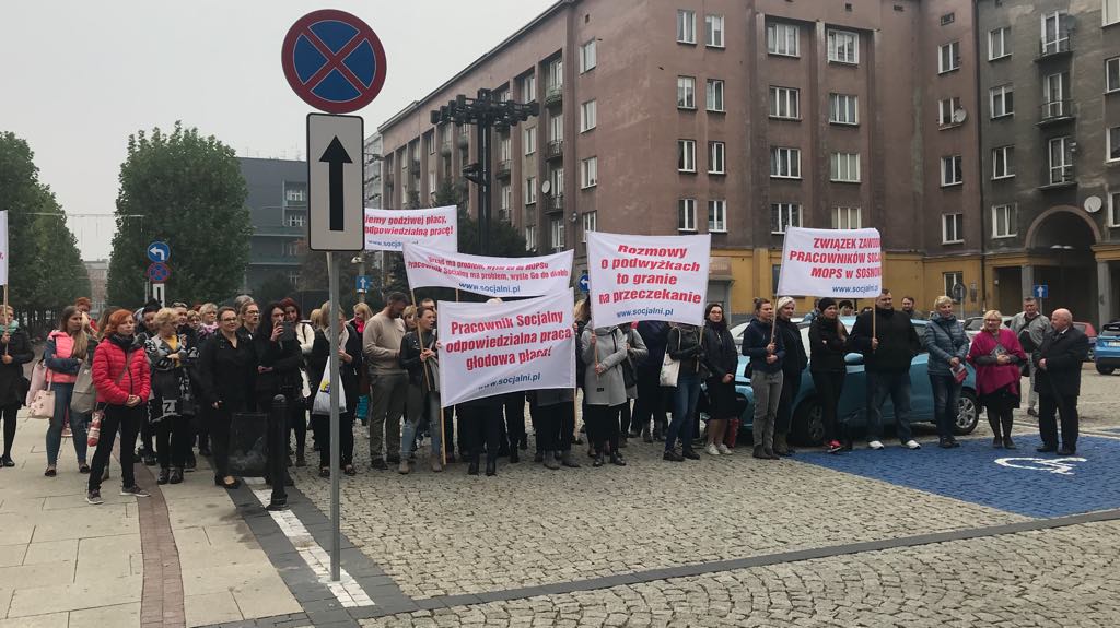 Protest pracowników sosnowieckiego MOPS-u – fot. archiwum prywatne