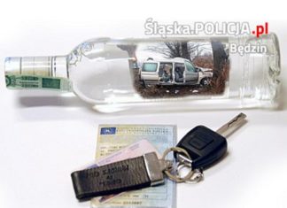 Pijany kierowca - fot. KPP w Będzinie