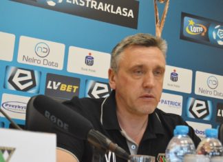 Valdas Ivanauskas na konferencji prasowej przed meczem z Wisłą Kraków - fot. MZ