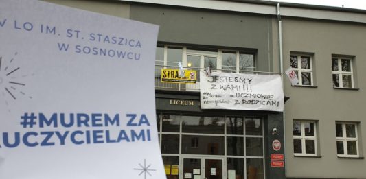 Strajk nauczycieli - fot. UM Sosnowiec