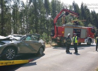 Wypadek na DW 790 w Dąbrowie Górniczej – fot. Policja Dąbrowa Górnicza