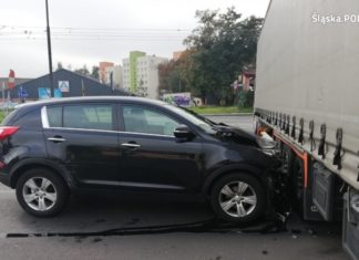 Kompletnie pijany uderzył w tira - fot. Policja Będzin