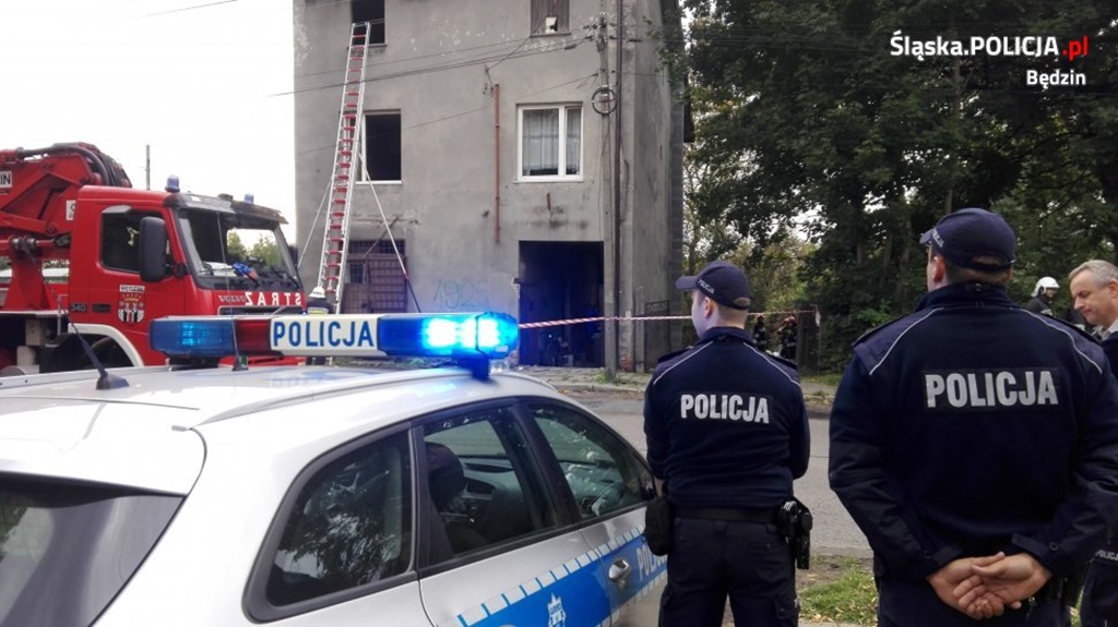 Wybuch gazu w domu w Wojkowicach – fot. Policja Będzin