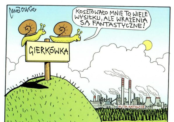 Andrzej Mleczko narysował Dąbrowę G&oacute;rniczą &ndash; fot. Andrzej Mleczko