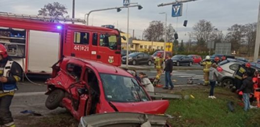 Tragiczny wypadek na DK94 w Sławkowie - fot. Facebook @Będzin112