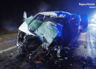 Tragiczny wypadek na DK78 - fot. KPP w Zawierciu