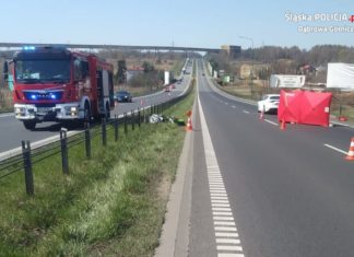 Śmiertelny wypadek motocyklisty na DK94 - fot. KMP w Dąbrowie Górniczej
