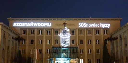 Iluminacje Zostań w domu - fot. UM Sosnowiec