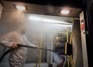 Parowa dezynfekcja tramwajów - fot. Tramwaje Śląskie