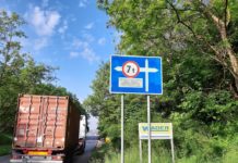 Ciężarówki przejeżdżające przez Sławków – fot. UM Sławków