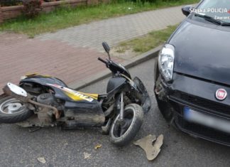 Pijany motorowerzysta spowodował kolizję – fot. Policja Zawiercie