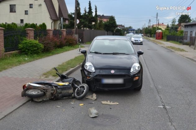 Pijany motorowerzysta spowodował kolizję &ndash; fot. Policja Zawiercie