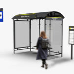 Przystanek, Wiata przystankowa, Kobieta, Rozkład jazdy