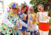clown, wolontariusz, książka, ludzie, kolory