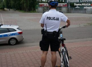 policja, rower, radiowóz, samochód
