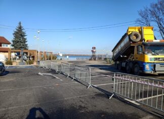 plaża miejska, parking, piasek, ciężarówka