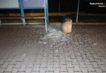 Uszkodził wiaty przystankowe. Wandal w rękach policji uszkodzona wiata przystankowa